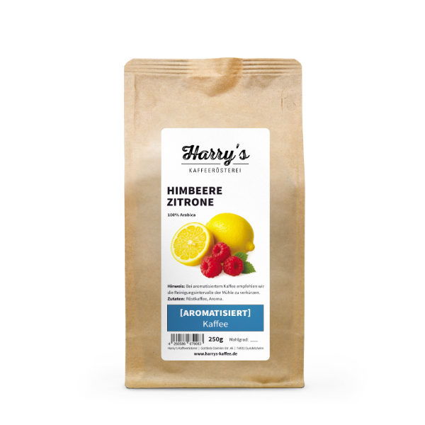 Aromatisierter Kaffee Himbeere Zitrone